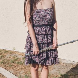 Sweetheart Layered Cocktail Floral Dress